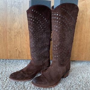Frye Deborah Dark Brown Suede Boots